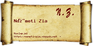 Németi Zia névjegykártya